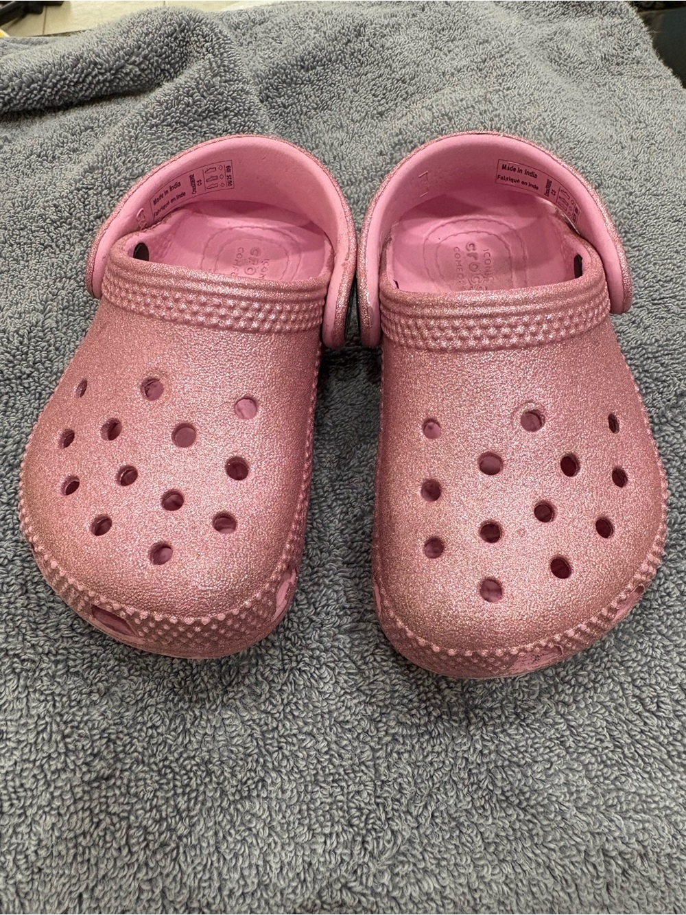 Pink Glitter Crocs Shoes